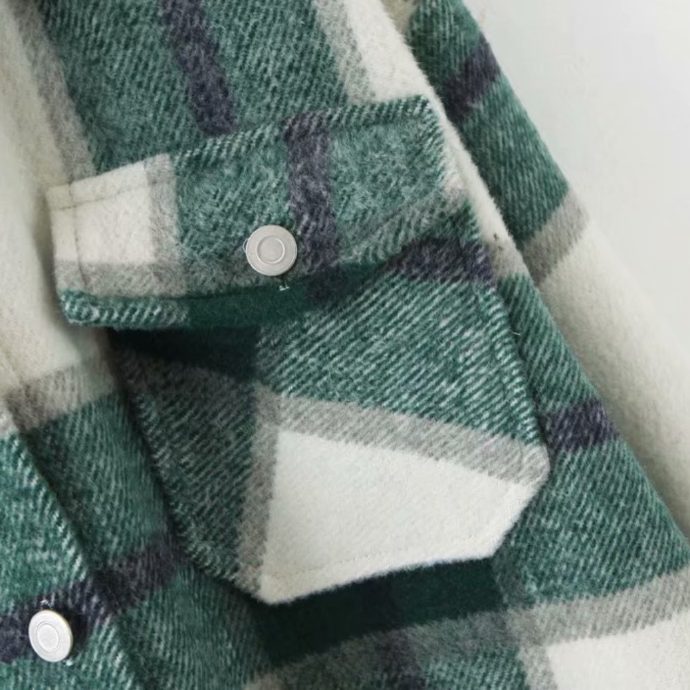 Plaid Stripe Oversized Flannel Shirt Shacket - Picture 12 of 16